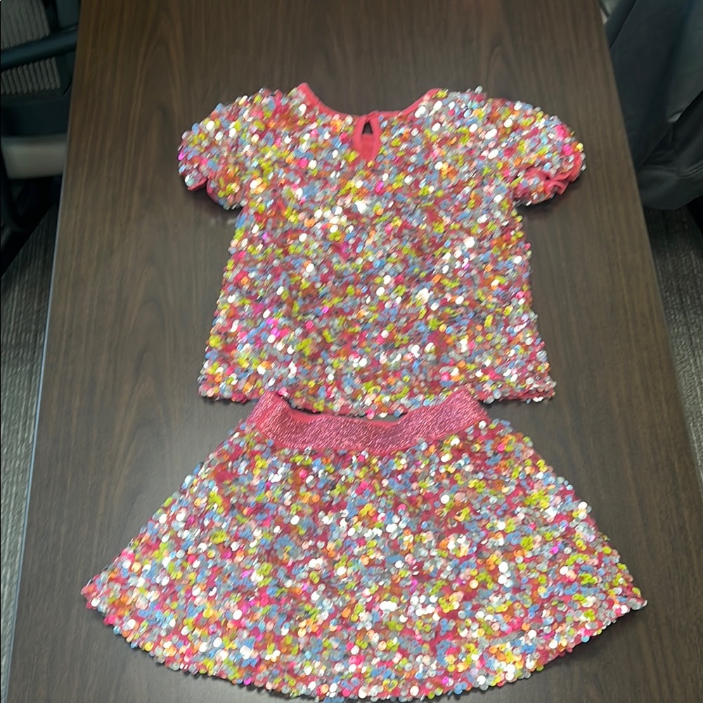 ✨Garanimals 365 Rainbow Sequin Top & Skirt Set – Size 4T✨ - Picture 4 of 8